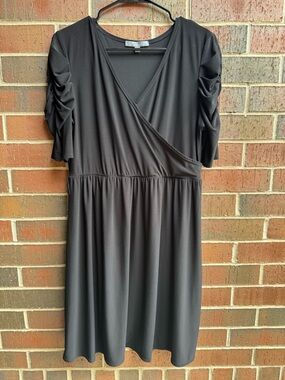 Dress | My Collection | Black Wrap Ruched Sleeve Mini | L